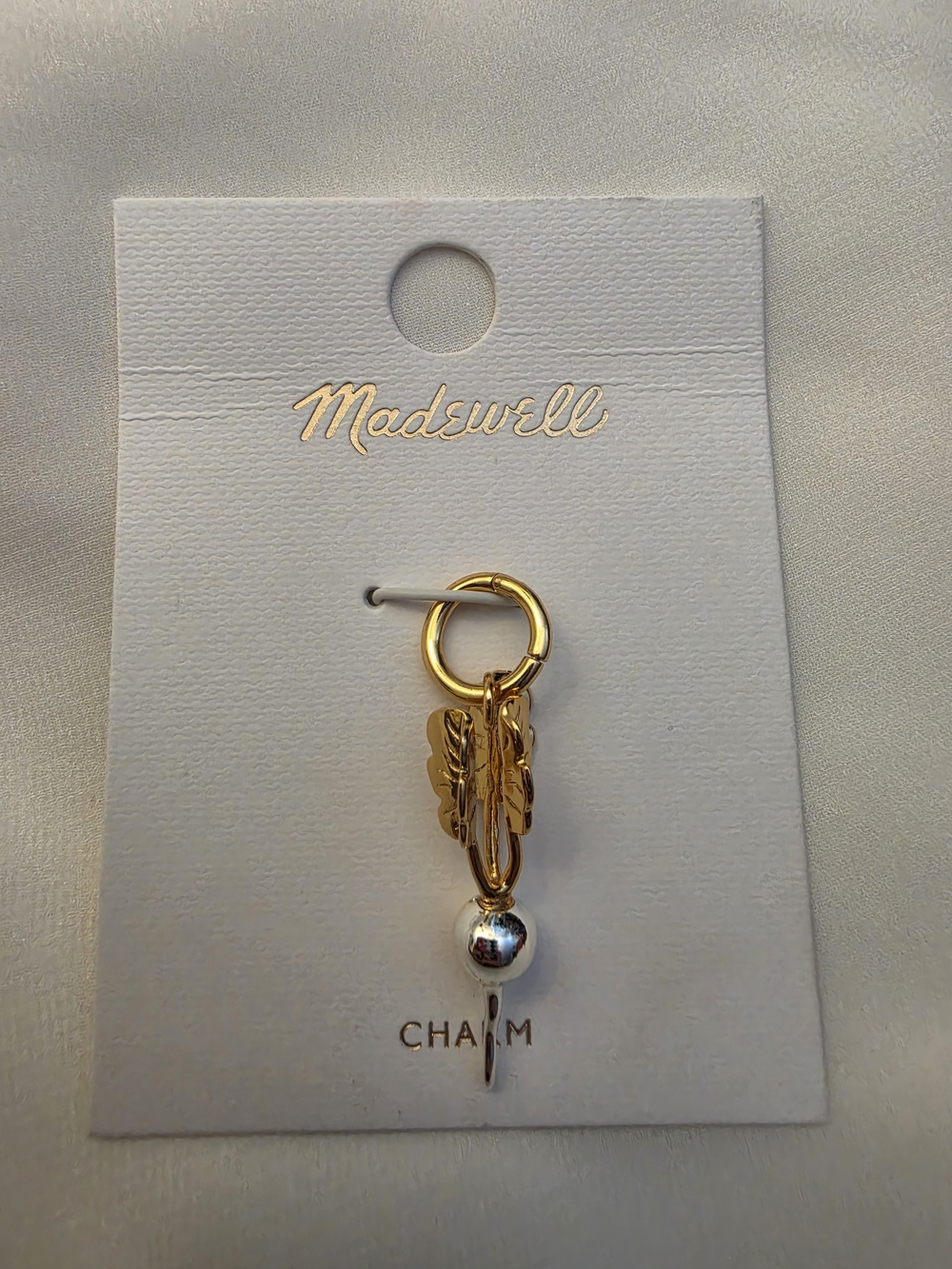Madewell Mixed-Metal Radish Charm Gold Silver Vegetable Pendant Cottagecore